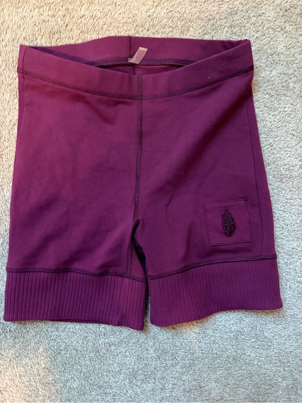 FP Movement by Free People Plum Ribbed-Hem Bike Shorts